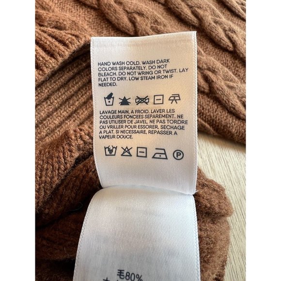 Lands' End Men's Brown Lambswool Cable Crewneck Size Large 42-44 - Picture 11 of 11